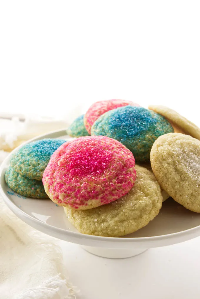Soft sugar cookies on a plate.