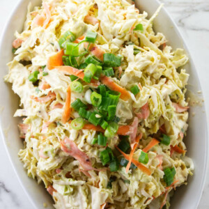 Chipotle coleslaw in a serving dish.