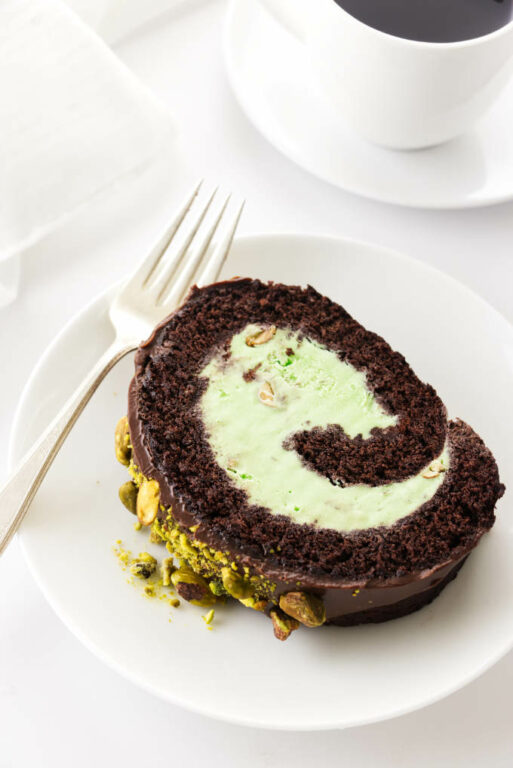 Chocolate and Pistachio Ice Cream Cake Roll Savor the Best