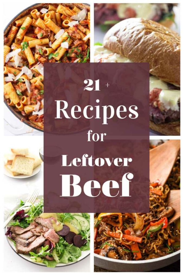 A photo collage with roast beef recipes.