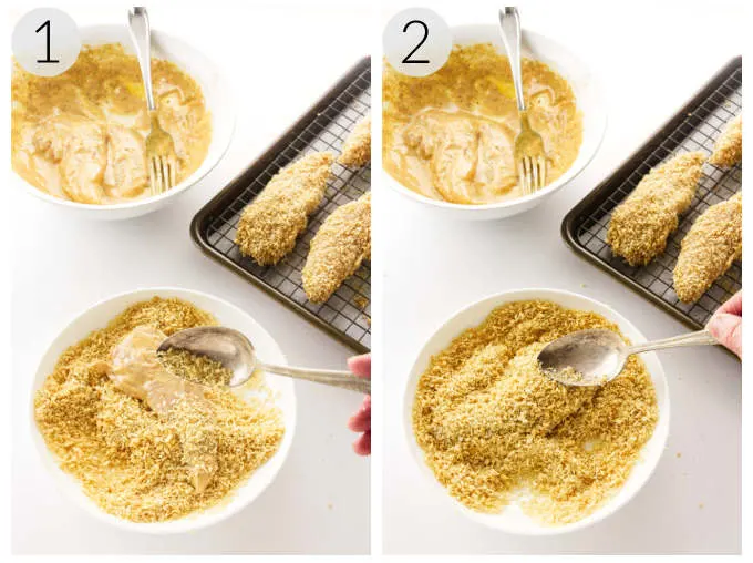 How to coat chicken tenders with panko breadcrumbs