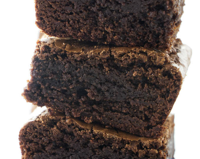 A stack of thick brownies.