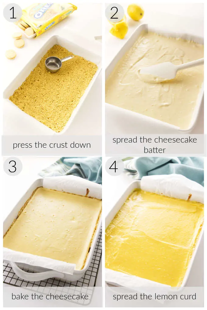 Processing photos for lemon cheesecake bars