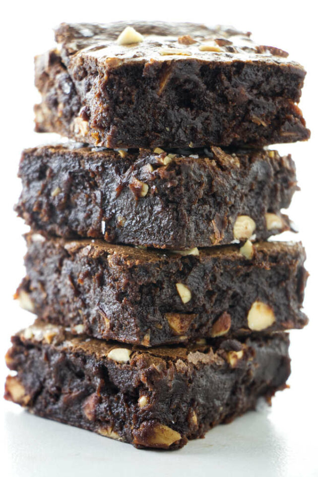 Chewy Brownies with Almonds and Sea Salt - Savor the Best