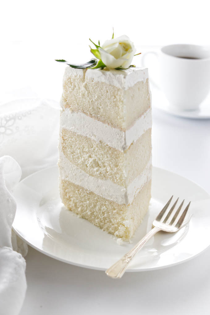 A serving of a 3-layer 6-inch cake