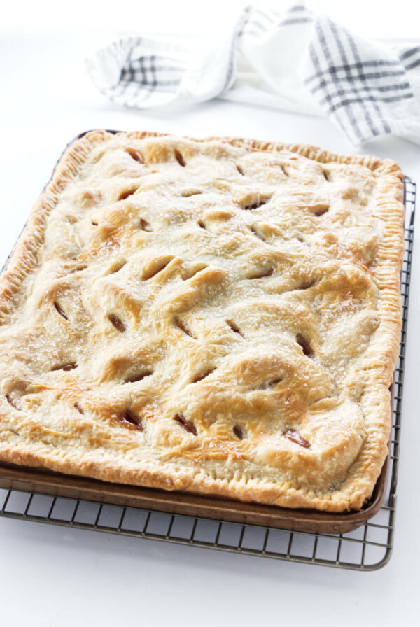 Apple Slab Pie cooling on wire rack