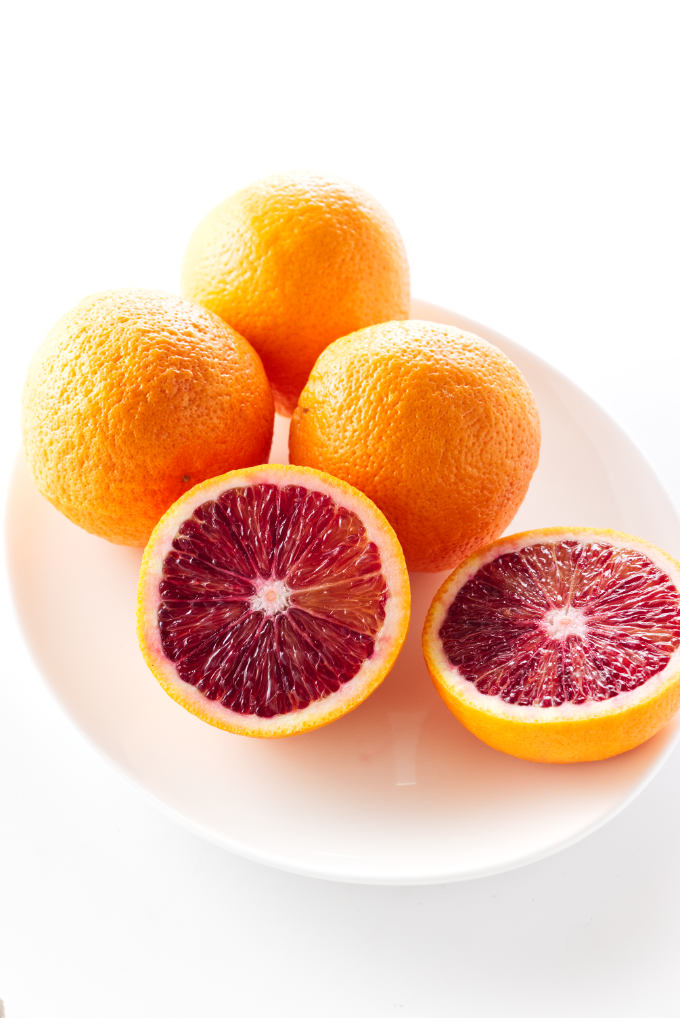 Plate with blood oranges