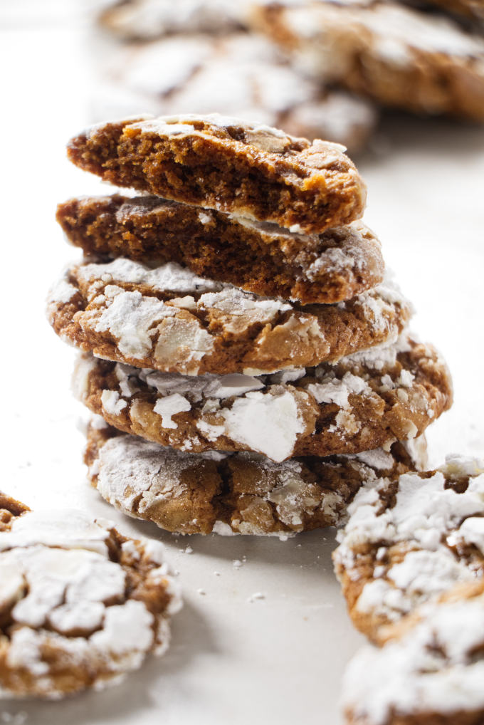 Four cookies stacked on top of each other.