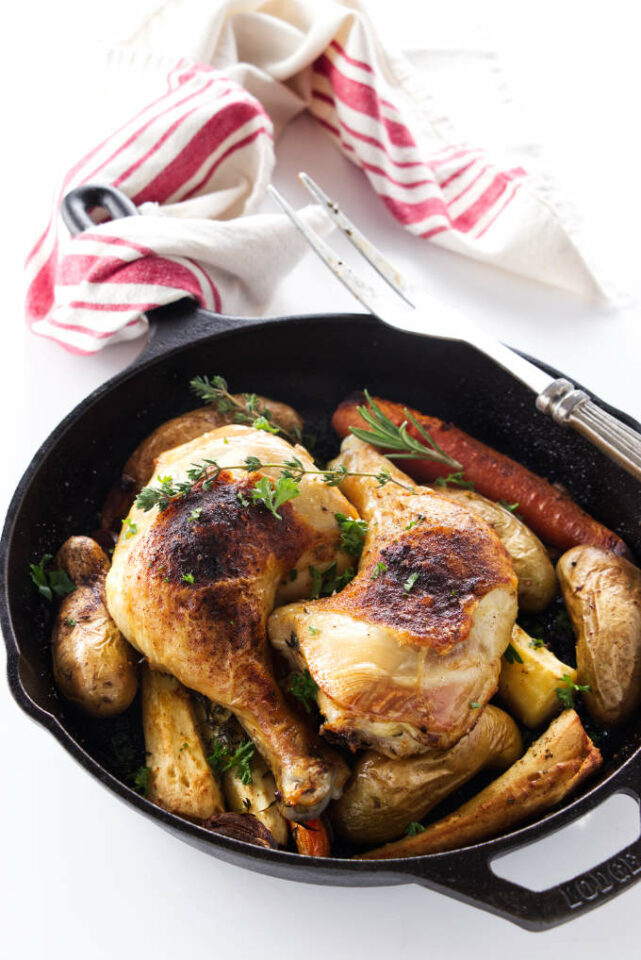 Cast Iron Chicken Quarters with Vegetables Savor the Best