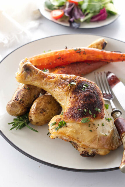 Cast Iron Chicken Quarters with Vegetables - Savor the Best