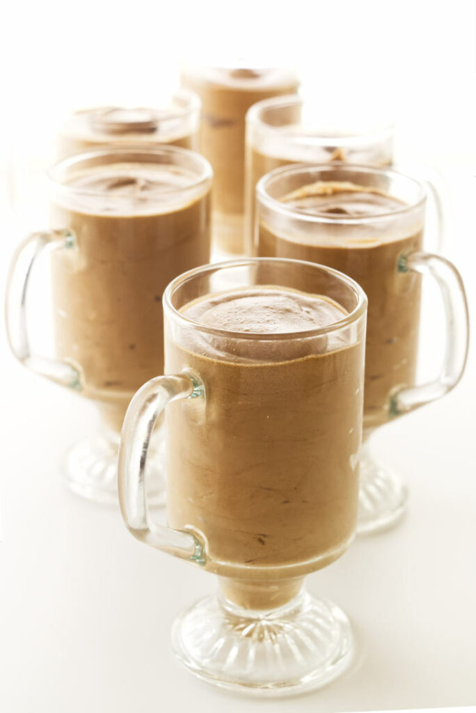 Six servings of Irish Coffee Mousse