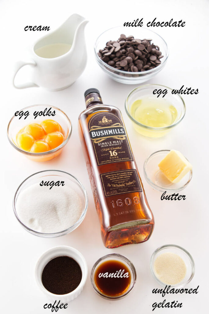 Ingredients to make Irish Coffee Mousse