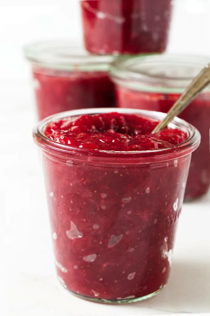 Four jars of jam.