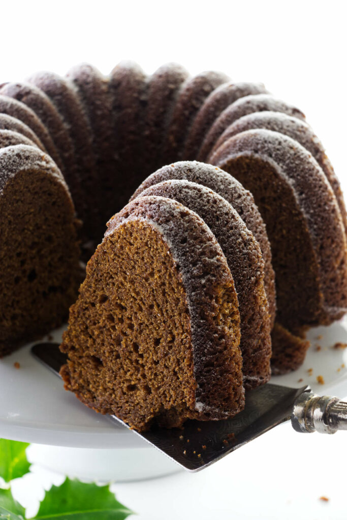 Gingerbread Bundt Cake (with Eggnog Whipped Cream) - A Beautiful Plate