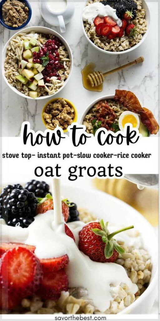 How to make oat groats pinterest pin.