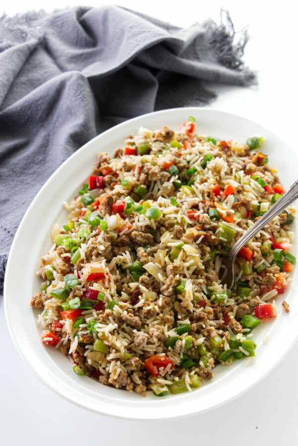 Dish of Cajun Rice Dressing