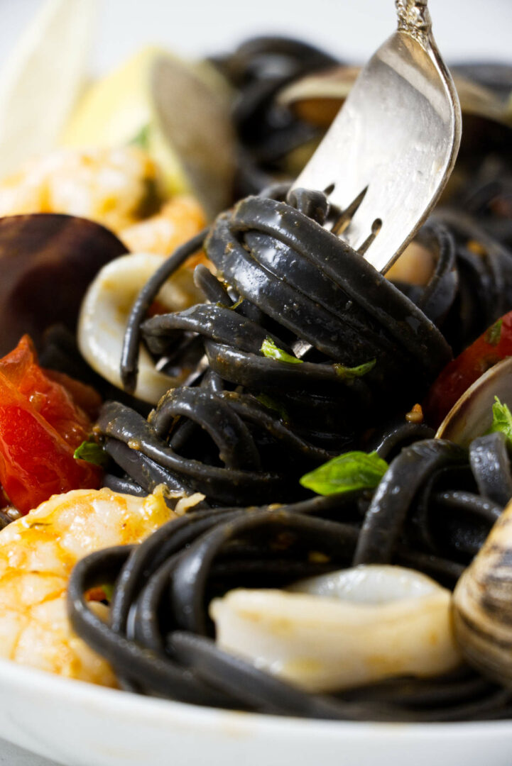 Squid Ink Pasta with Seafood - Savor the Best