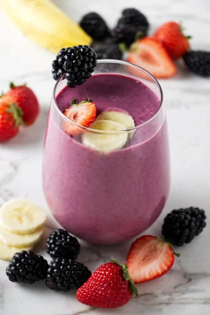 Easy Banana Blueberry Power Smoothie - Baker by Nature