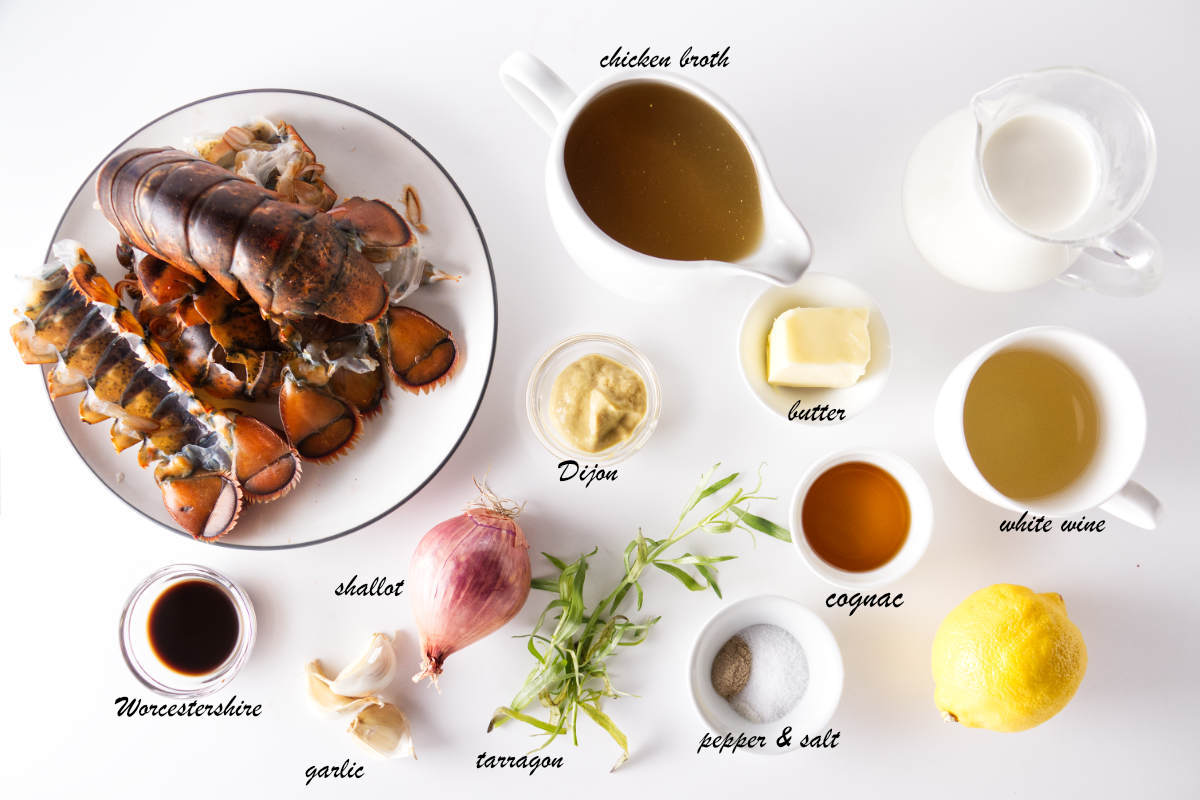 Ingredients for lobster ravioli sauce.