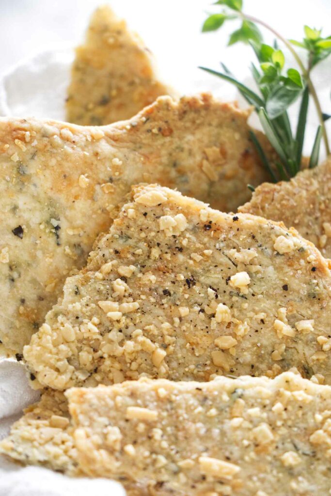 Rustic crackers made with sourdough discard.