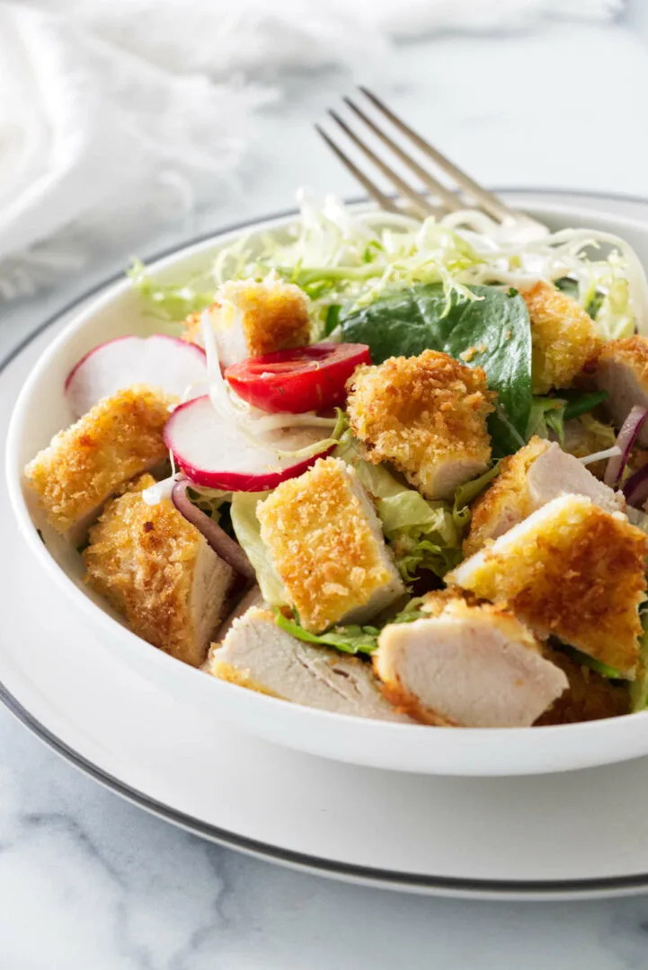 crispy chicken salad with tarragon vinaigrette golden crispy chicken fresh greens filling and elegant