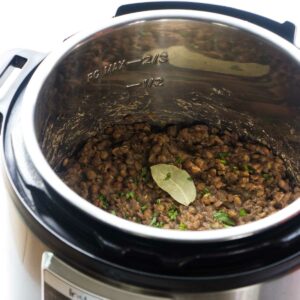 An Instant Pot with lentils.