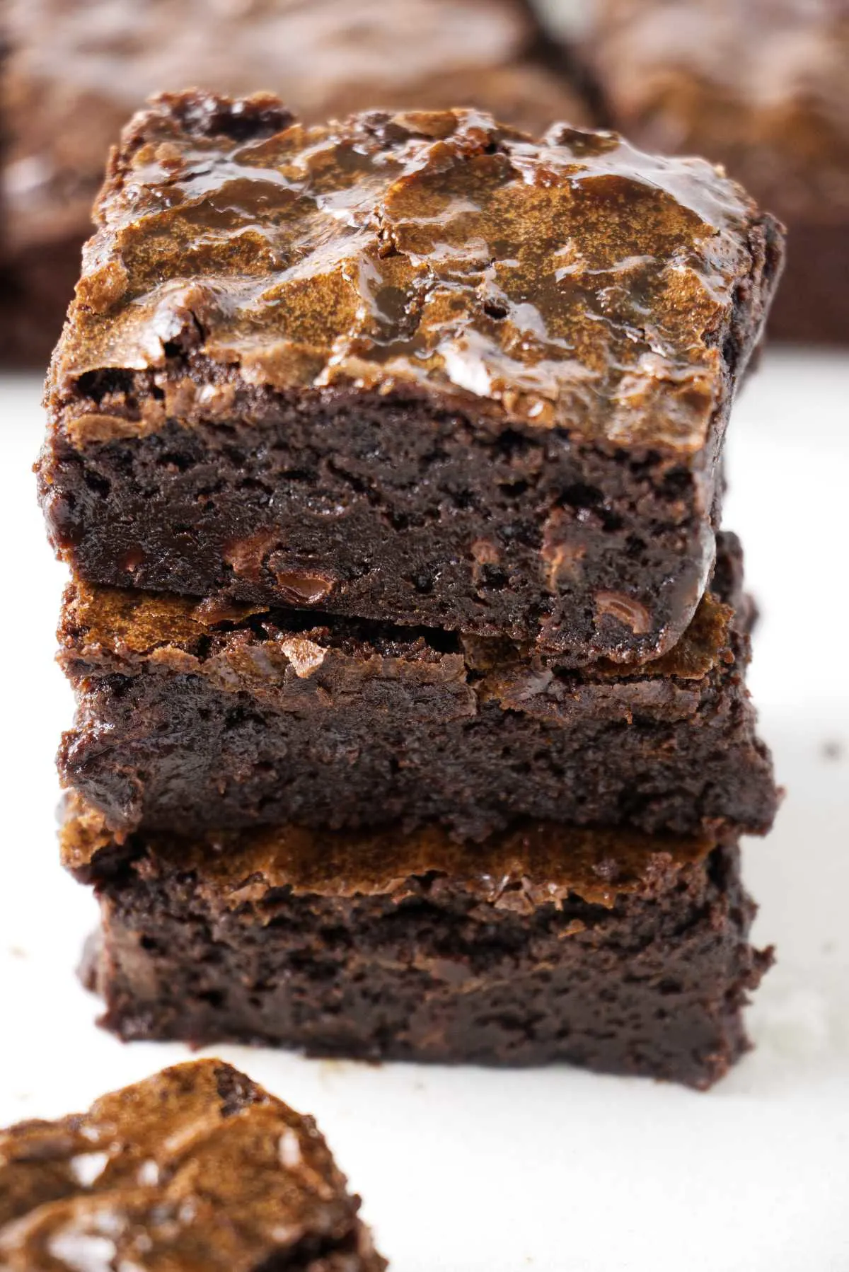 Three brownies made with sourdough discard.