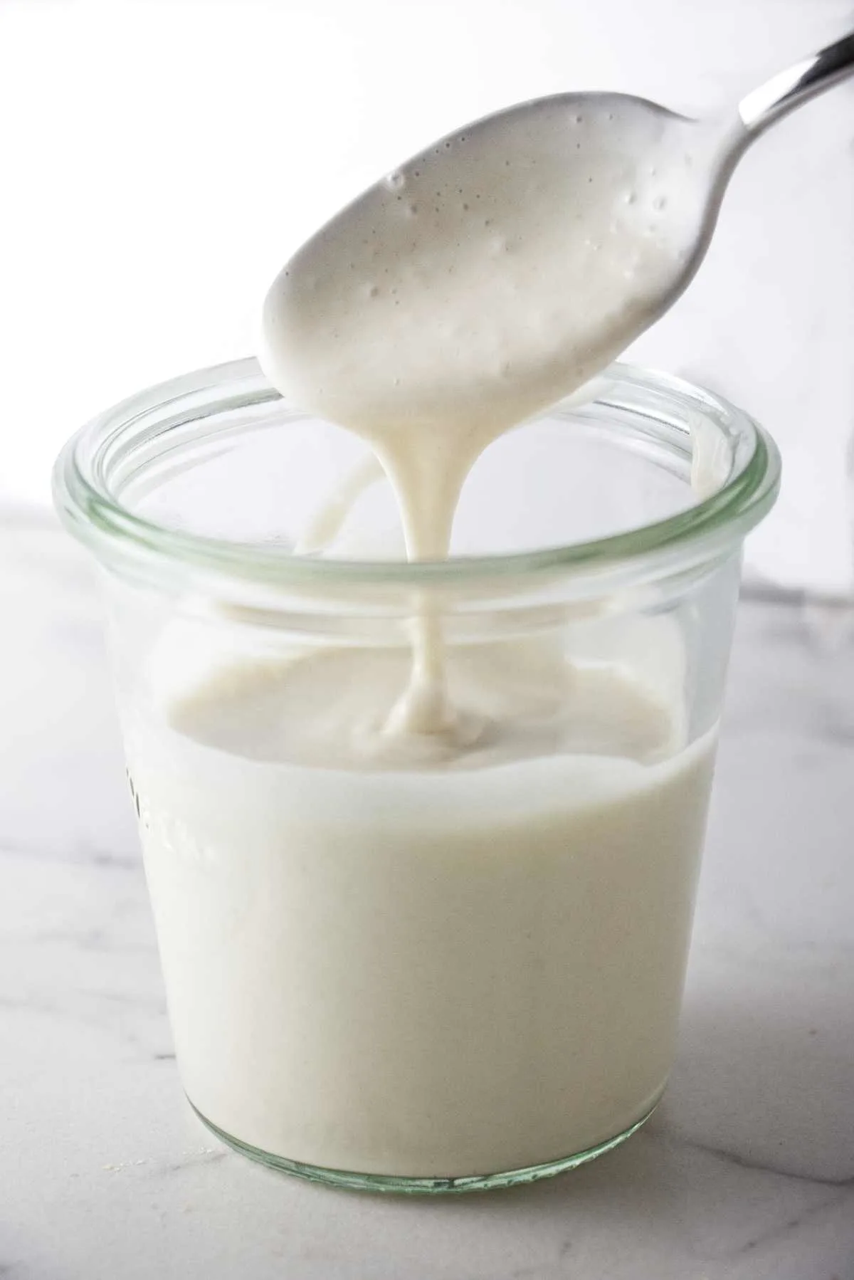 A jar of sourdough starter discard.