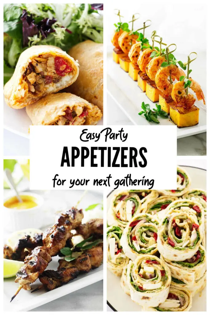 A collage of four appetizer recipes.