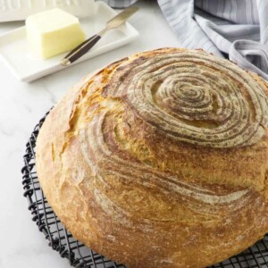 boule of sourdough bread.