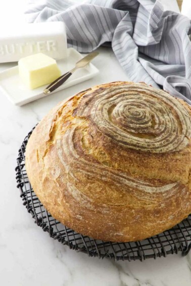 boule of sourdough bread.