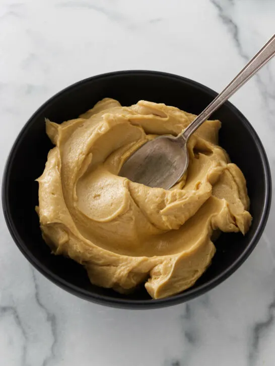 Miso Butter in a bowl with a spoon.