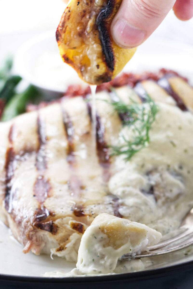 Grilled Swordfish Steak with Lemon-Dill Aioli Sauce - Savor the Best