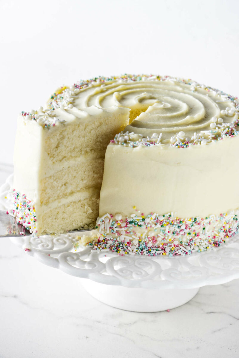 Vanilla Cake with Cream Cheese Frosting - Savor the Best