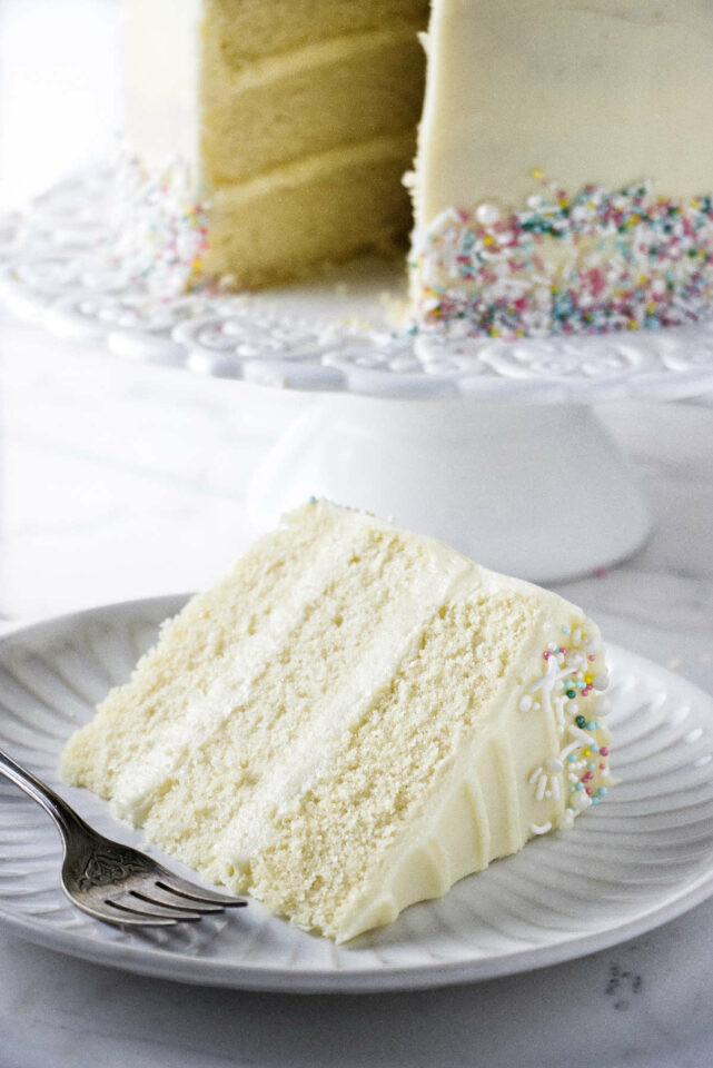 Vanilla Cake With Cream Cheese Frosting - Savor The Best