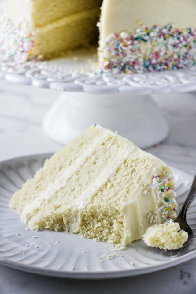 Vanilla Cake With Cream Cheese Frosting - Savor The Best