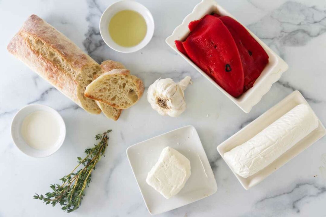 Whipped Goat Cheese Bruschetta with Roasted Red Pepper Savor the Best