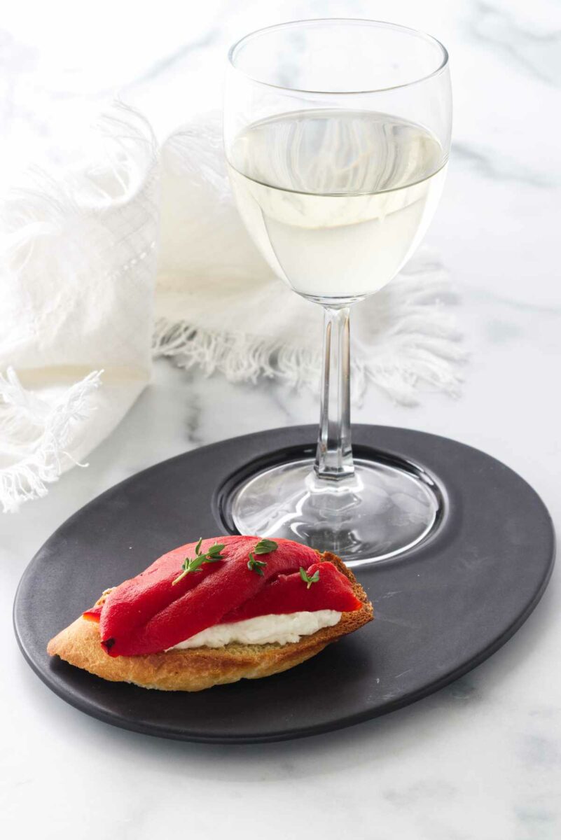 Whipped Goat Cheese Bruschetta with Roasted Red Pepper Savor the Best