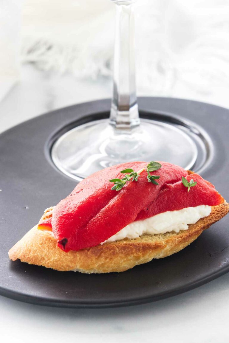 Whipped Goat Cheese Bruschetta with Roasted Red Pepper Savor the Best