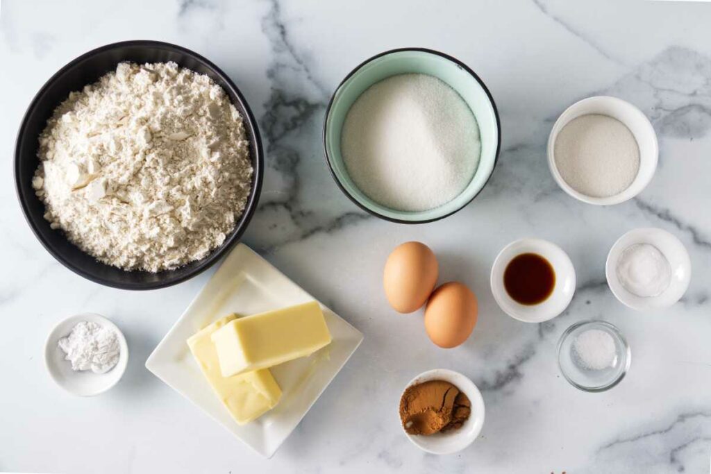 Ingredients used to make brown butter snickerdoodles.