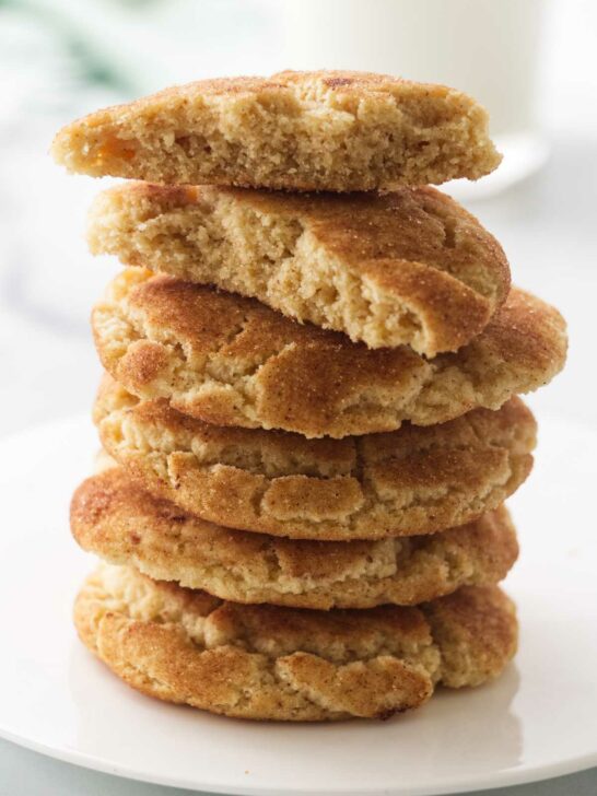 A stack of browned butter snicker doodles.