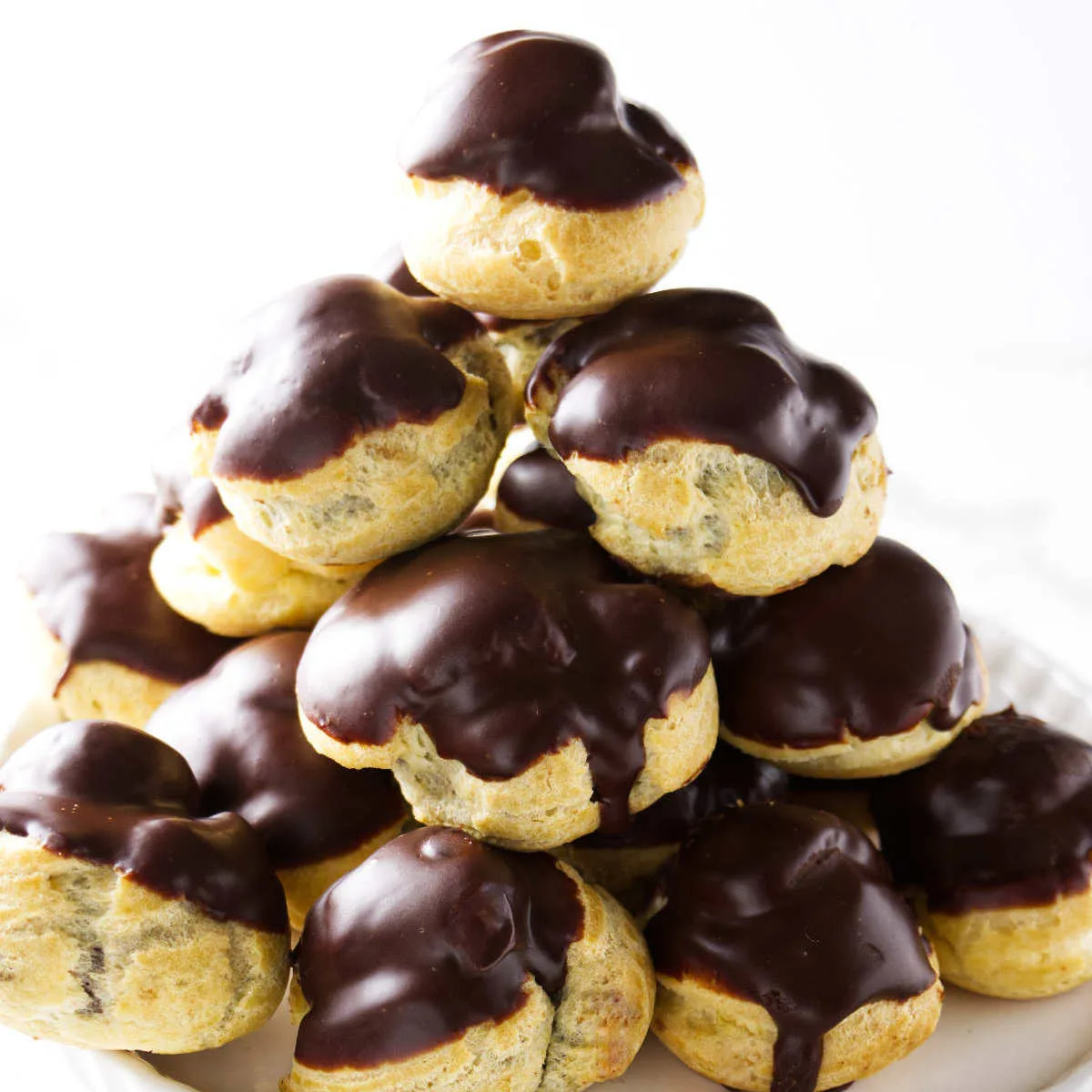 Cream puffs made from choux pastry.