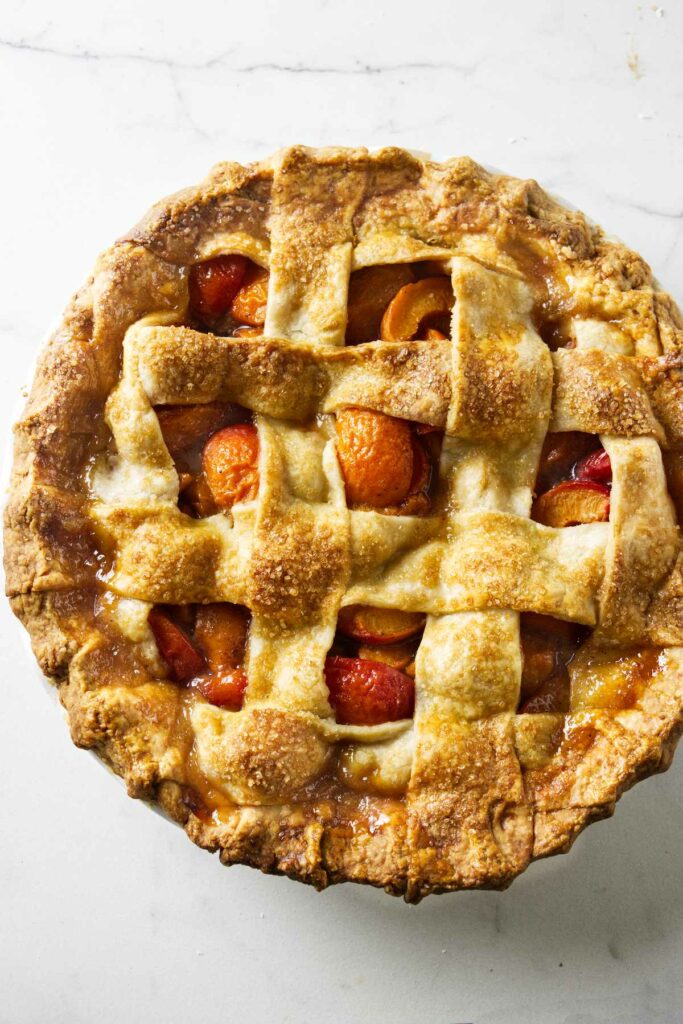 A pie baked with a sourdough pie crust.