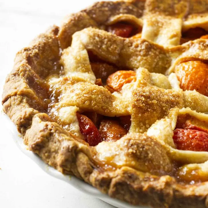 A sourdough pie crust on a fruit pie.