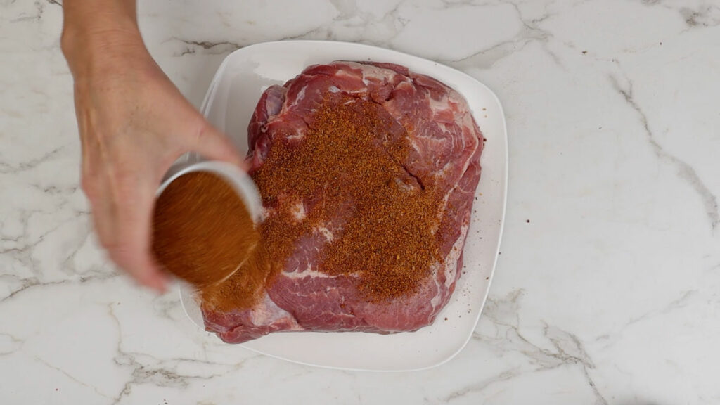 Making a bbq pulled pork crock pot recipe.