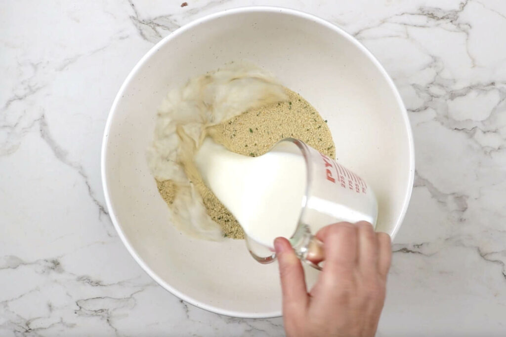 Making a panade with milk and breadcrumbs helps keep the meatballs tender.