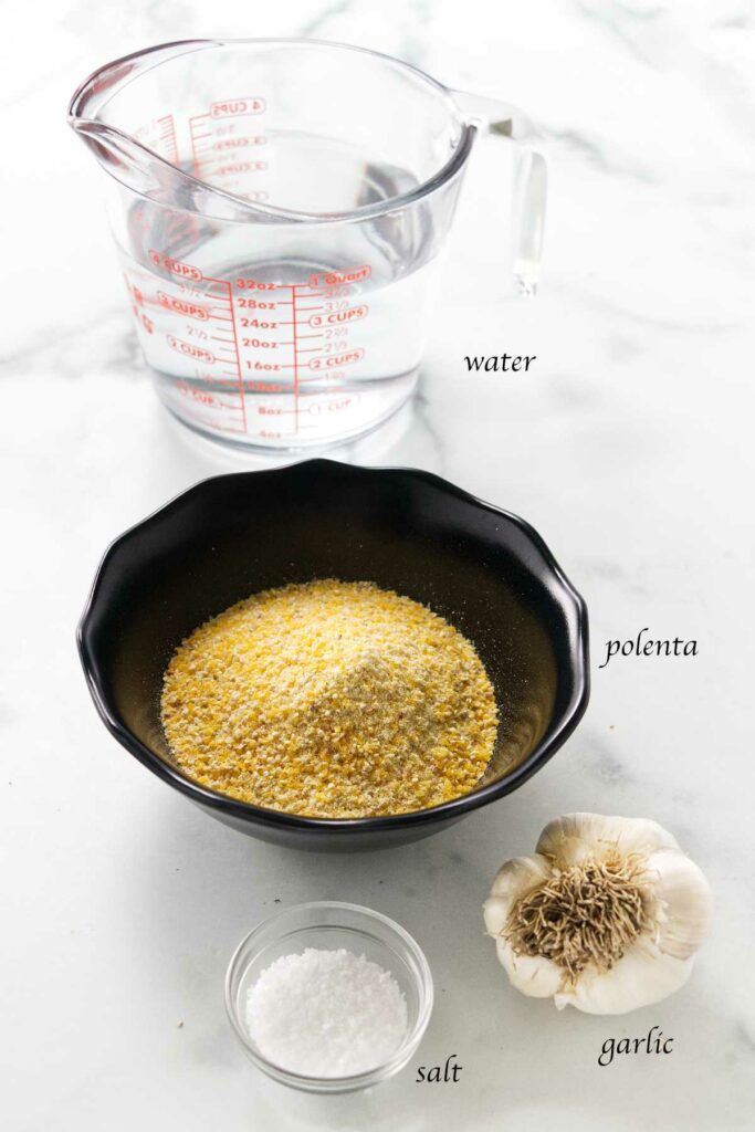 Ingredients for polenta.