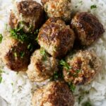 A serving of make ahead meatballs to freeze.