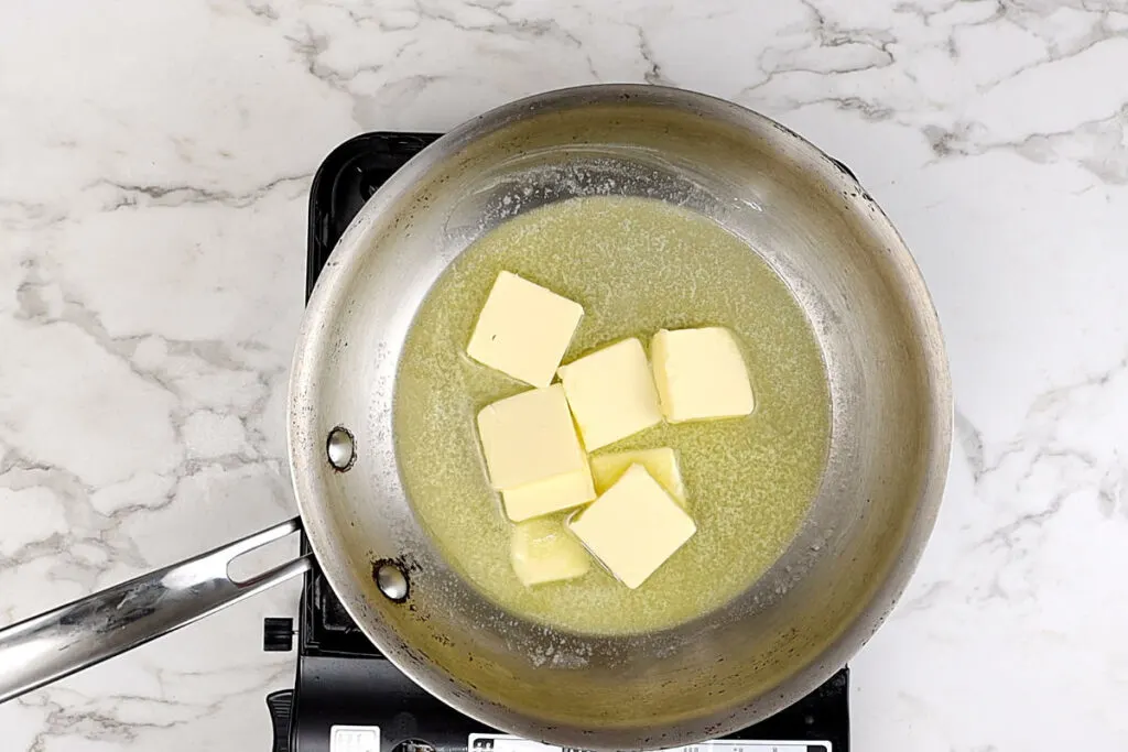 browning butter in a skillet.