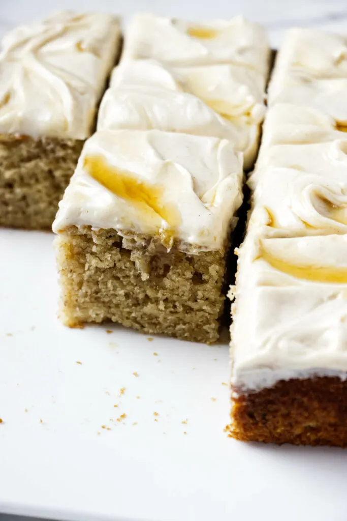 Several slices of sourdough banana cake.